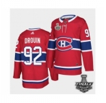 Men's Adidas Canadiens #92 Jonathan Drouin Red Road Authentic 2021 Stanley Cup Jersey