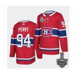 Men's Adidas Canadiens #94 Corey Perry Red Road Authentic 2021 Stanley Cup Jersey