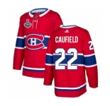 Men's Montreal Canadiens #22 Cole Caufield 2021 Red Stanley Cup Final Stitched Hockey Jersey