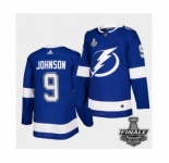 Men's Adidas Lightning #9 Tyler Johnson Blue Home Authentic 2021 Stanley Cup Jersey