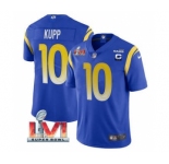 Men's Los Angeles Rams #10 Cooper Kupp 2022 Royal With C Patch Super Bowl LVI Vapor Limited Jersey