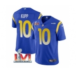 Men's Los Angeles Rams #10 Cooper Kupp Royal 2022 Super Bowl LVI Vapor Limited Stitched Jersey