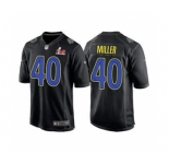 Men's Los Angeles Rams #40 Von Miller Black 2022 Super Bowl LVI Game Stitched Jersey