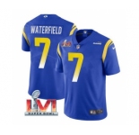 Men's Los Angeles Rams #7 Bob Waterfield Royal 2022 Super Bowl LVI Vapor Limited Stitched Jersey