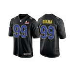 Men's Los Angeles Rams #99 Aaron Donald Black 2022 Super Bowl LVI Game Stitched Jersey