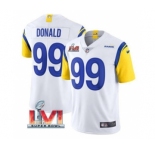 Men's Los Angeles Rams #99 Aaron Donald White 2022 Super Bowl LVI Vapor Limited Stitched Jersey