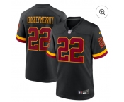 Men's Washington Commanders #22 Jacory Croskey-Merritt Black Nike Hail Raiser Game Stitched Jersey
