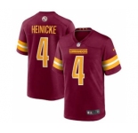 Men's Washington Commanders #4 Taylor Heinicke 2022 Burgundy Game Stitched Jersey
