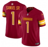Men's Washington Commanders #1 Deebo Samuel Sr Burgundy 2025 F.U.S.E. Vapor Limited Football Stitched Jersey