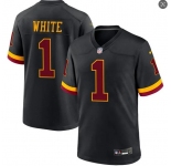 Mens Washington Commanders #1 Rachaad White 2026 Black Alternate Vapor F.U.S.E.Limited Jersey