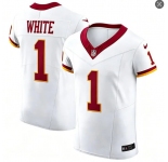 Mens Washington Commanders #1 Rachaad White Nike 2026 White Away Vapor F.U.S.E.Limited Jersey
