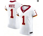 Mens Washington Commanders #1 Rachaad White Nike 2026 White Away Vapor F.U.S.E.Limited Jersey