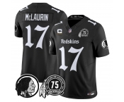 Men's Washington Commanders #17 Terry McLaurin Black 4-star C Patch & 75TH Patch 2026 F.U.S.E. Hail Raiser Alternate Vapor Limited Stitched Football Jersey