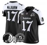 Men's Washington Commanders #17 Terry McLaurin Black White 4-star C Patch & 75TH Patch 2026 F.U.S.E. Hail Raiser Alternate Vapor Limited Stitched Football 