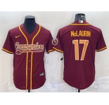 Men's Washington Commanders #17 Terry McLaurin Burgundy With Patch Cool Base Stitched Jersey