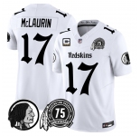 Men's Washington Commanders #17 Terry McLaurin White 75TH Patch 2026 F.U.S.E. Hail Raiser Alternate Vapor Limited Stitched Football Jersey
