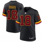 Men's Washington Commanders #18 Stephon Diggs Black 2026 Hail Raiser Alternate Vapor Limited Stitched Football Jersey