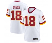 Men's Washington Commanders #18 Stephon Diggs White Vapor Limited Stitched Football Jersey