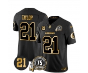 Men's Washington Commanders #21 Sean Taylor Black Gold 75TH Patch &21 Patch 2026 F.U.S.E. Hail Raiser Alternate Vapor Limited Stitched Football Jersey