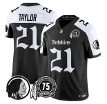 Men's Washington Commanders #21 Sean Taylor  Black White 75TH Patch 2026 F.U.S.E. Hail Raiser Alternate Vapor Limited Stitched Football Jersey