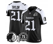 Men's Washington Commanders #21 Sean Taylor  Black White 75TH Patch 2026 F.U.S.E. Hail Raiser Alternate Vapor Limited Stitched Football Jersey