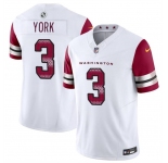 Men's Washington Commanders #3 Cade York White 2024 F.U.S.E Vapor Limited Football Stitched Jersey