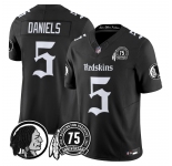 Men's Washington Commanders #5 Jayden Daniels  75TH Patch 2026 F.U.S.E. Hail Raiser Alternate Vapor Limited Stitched Football Jersey