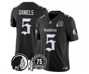 Men's Washington Commanders #5 Jayden Daniels  75TH Patch 2026 F.U.S.E. Hail Raiser Alternate Vapor Limited Stitched Football Jersey
