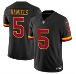 Men's Washington Commanders #5 Jayden Daniels Black 2026 F.U.S.E. Hail Raiser Alternate Vapor Limited Stitched Football Jersey