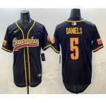 Men's Washington Commanders #5 Jayden Daniels Black Limited Stitched Baseball Jersey