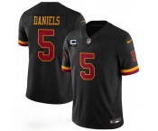 Men's Washington Commanders #5 Jayden Daniels Black With 2-Star C Patch F.U.S.E. Hail Raiser Alternate Vapor Limited Football Stitched Jersey