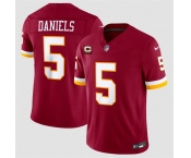 Men's Washington Commanders #5 Jayden Daniels Burgundy With 2-Star C Patch F.U.S.E. Vapor Limited Football Stitched Jersey