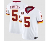 Men's Washington Commanders #5 Jayden Daniels White With 2-Star C Patch F.U.S.E. Throwback Vapor Limited Football Stitched Jersey