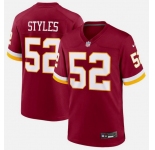 Men's Washington Commanders #52 Sonny Styles Burgundy 2026 NFL Draft Game Jersey
