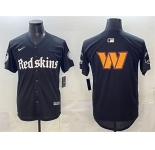 Men's Washington Commanders Team Big Logo Black 'Gothic Capitol Shadows Edition' Limited Stitched Baseball Jersey