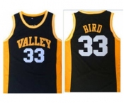 High School #33 Larry Bird Black Springs Valley Stitched Basketball Jersey
