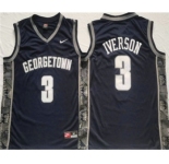 Men's Georgetown Hoyas #3 Allen Iverson Navy Stitched Jersey