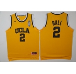 Men's UCLA Bruins #2 Lonzo Ball Yellow College Basketball 2017 adidas Swingman Stitched NCAA Jersey