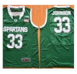 Michigan State Spartans #33 Magic Johnson Green Basketball Stitched NCAA Jersey