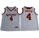 Wolfpack #4 Dennis Smith Jr. White Basketball Stitched NCAA Jersey