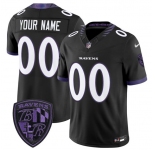 Men's Baltimore Ravens Active Player Custom Black 2026 F.U.S.E. Alternate Vapor Limited Football Stitched Jersey