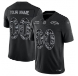 Men's Baltimore Ravens Active Player Custom Black F.U.S.E. 2026 Salute to Service Limited Football Stitched Jersey