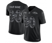 Men's Baltimore Ravens Active Player Custom Black F.U.S.E. 2026 Salute to Service Limited Football Stitched Jersey