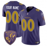 Men's Baltimore Ravens Active Player Custom Purple 2026 F.U.S.E. Alternate Vapor Limited Football Stitched Jersey