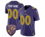Men's Baltimore Ravens Active Player Custom Purple 2026 F.U.S.E. Alternate Vapor Limited Football Stitched Jersey