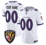 Men's Baltimore Ravens Active Player Custom White 2026 F.U.S.E. Vapor Limited Football Stitched Jersey