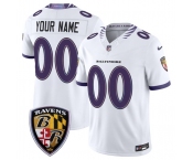 Men's Baltimore Ravens Active Player Custom White 2026 F.U.S.E. Vapor Limited Football Stitched Jersey