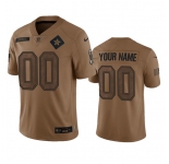 Men's Dallas Cowboys Active Player Custom 2023 Brown Salute To Service Limited Football Stitched Jersey