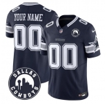 Men's Dallas Cowboys Active Player Custom Navy 2025 F.U.S.E Dallas City Patch Vapor Untouchable Limited Football Stitched Game Jersey