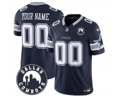 Men's Dallas Cowboys Active Player Custom Navy 2025 F.U.S.E Dallas City Patch Vapor Untouchable Limited Football Stitched Game Jersey